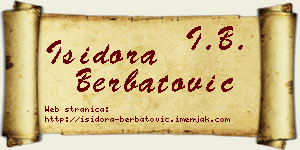 Isidora Berbatović vizit kartica
